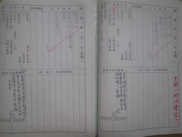 放大圖：6號.4號上課態度不佳,已寫聯絡本告知家長協助關心